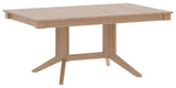 Canadel Splay Dining Table in Pecan Washed, three-quarter view