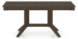 Canadel Splay Dining Table in Hazelnut Washed, side view