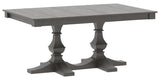 Canadel Diamond Dining Table in Davy's Grey, three-quarter view