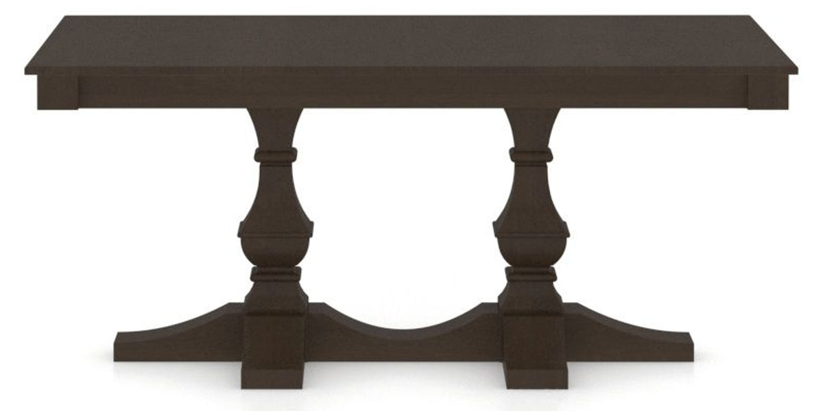Canadel Diamond Dining Table in Davy's Grey, side view