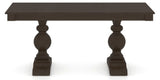 Canadel Turned Dining Table in Davy's Grey, side view