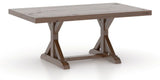 Canadel Loft Rectangular Dining Table 4272 in 19 Cognac Washed, three-quarter view