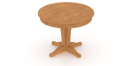 Canadel Round Dining Table 4242 with XC Base in Honey Washed, view from above