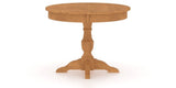Canadel Round Dining Table 4242 with XP Base in Honey Washed, side view