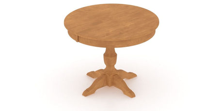 Canadel Round Dining Table 4242 with XP Base in Honey Washed, view from above