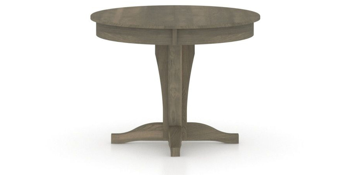 Canadel Round Dining Table 4242 with XC Base in 08 Shadow, side view