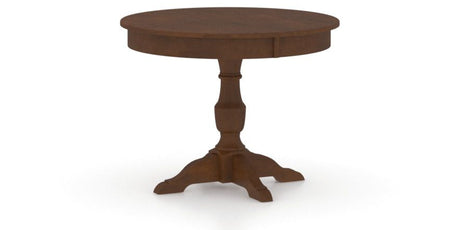 Canadel Round Dining Table 4242 with XP Base in 19 Cognac Washed, three-quarter view