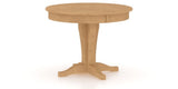 Canadel Round Dining Table 4242 with XC Base in 20 Caramel Washed, three-quarter view
