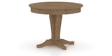 Canadel Round Dining Table 4242 with XC Base in 25 Pecan Washed, three-quarter view