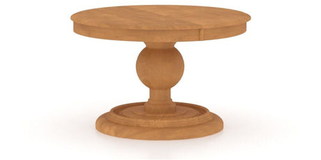 Canadel Round Dining Table 4848 with HQ Base, A Edge in Honey Washed, three-quarter view