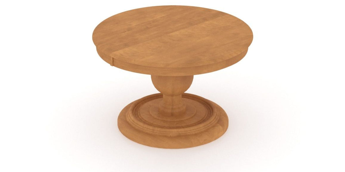 Canadel Round Dining Table 4848 with HQ Base, A Edge in Honey Washed, view from above