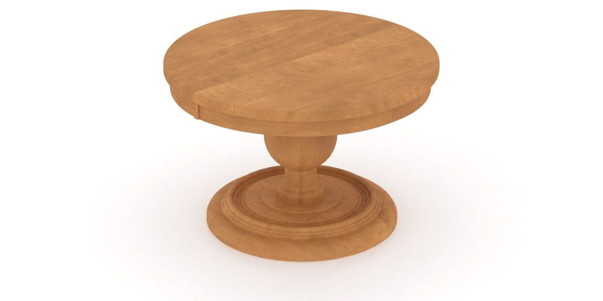 Canadel Round Dining Table 4848 with HQ Base, T Edge in Honey Washed, view from above