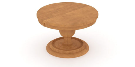 Canadel Round Dining Table 4848 with HQ Base, T Edge in Honey Washed, view from above