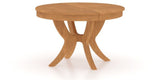 Canadel Round Dining Table 4848 with SI Base in Honey Washed, three-quarter view