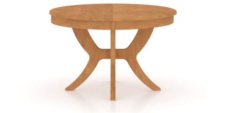 Canadel Round Dining Table 4848 with SI Base in Honey Washed, side view