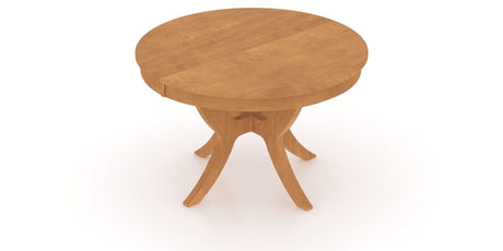Canadel Round Dining Table 4848 with SI Base in Honey Washed, view from above