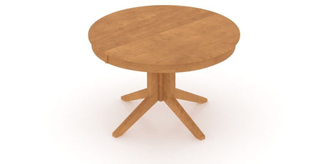 Canadel Round Dining Table 4848 with XQ Base in Honey Washed, view from above