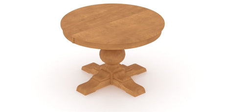 Canadel Round Dining Table 4848 with XT Base in Honey Washed, view from above