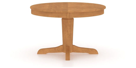 Canadel Round Dining Table 4848 with YY Base in Honey Washed, side view