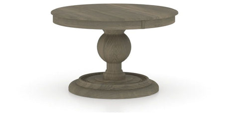 Canadel Round Dining Table 4848 with HQ Base, A Edge in 08 Shadow, three-quarter view