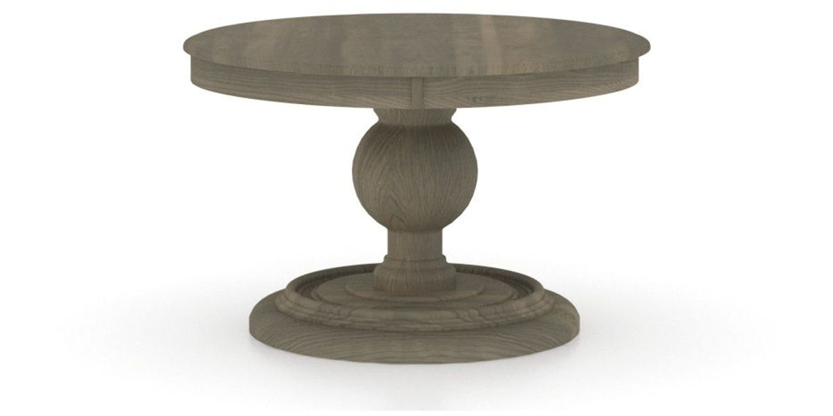 Canadel Round Dining Table 4848 with HQ Base, A Edge in 08 Shadow, side view