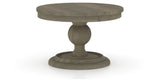 Canadel Round Dining Table 4848 with HQ Base, T Edge in 08 Shadow, three-quarter view
