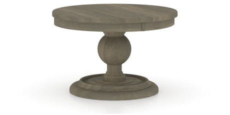 Canadel Round Dining Table 4848 with HQ Base, T Edge in 08 Shadow, three-quarter view