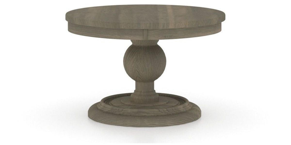 Canadel Round Dining Table 4848 with HQ Base, T Edge in 08 Shadow, side view