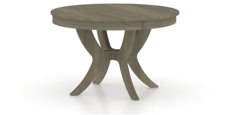 Canadel Round Dining Table 4848 with SI Base in 08 Shadow, three-quarter view
