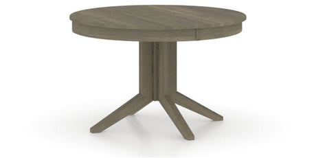 Canadel Round Dining Table 4848 with XQ Base in 08 Shadow, three-quarter view
