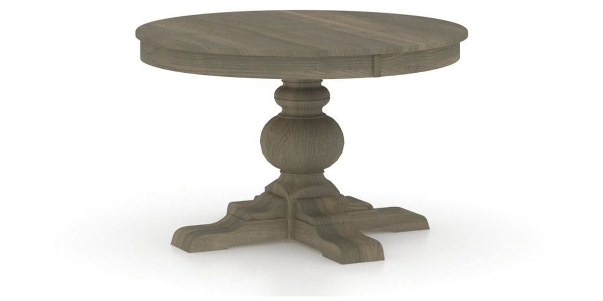Canadel Round Dining Table 4848 with XT Base in 08 Shadow, three-quarter view