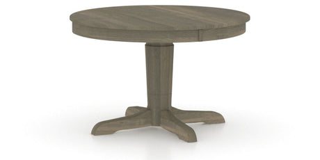 Canadel Round Dining Table 4848 with YY Base in 08 Shadow, three-quarter view