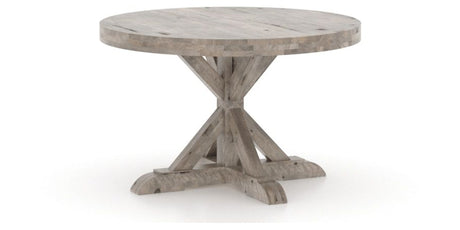 Canadel Loft Round Dining Table 4848 in Shadow, three-quarter view