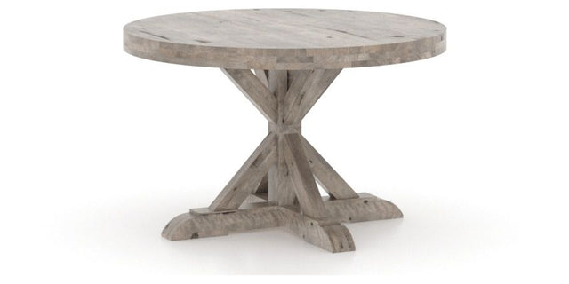 Canadel Loft Round Dining Table 4848 in Shadow, three-quarter view