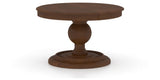 Canadel Round Dining Table 4848 with HQ Base, A Edge in 19 Cognac Washed, three-quarter view