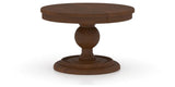 Canadel Round Dining Table 4848 with HQ Base, T Edge in 19 Cognac Washed, three-quarter view