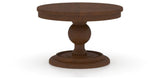 Canadel Round Dining Table 4848 with HQ Base, T Edge in 19 Cognac Washed, side view