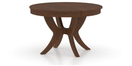 Canadel Round Dining Table 4848 with SI Base in 19 Cognac Washed, three-quarter view
