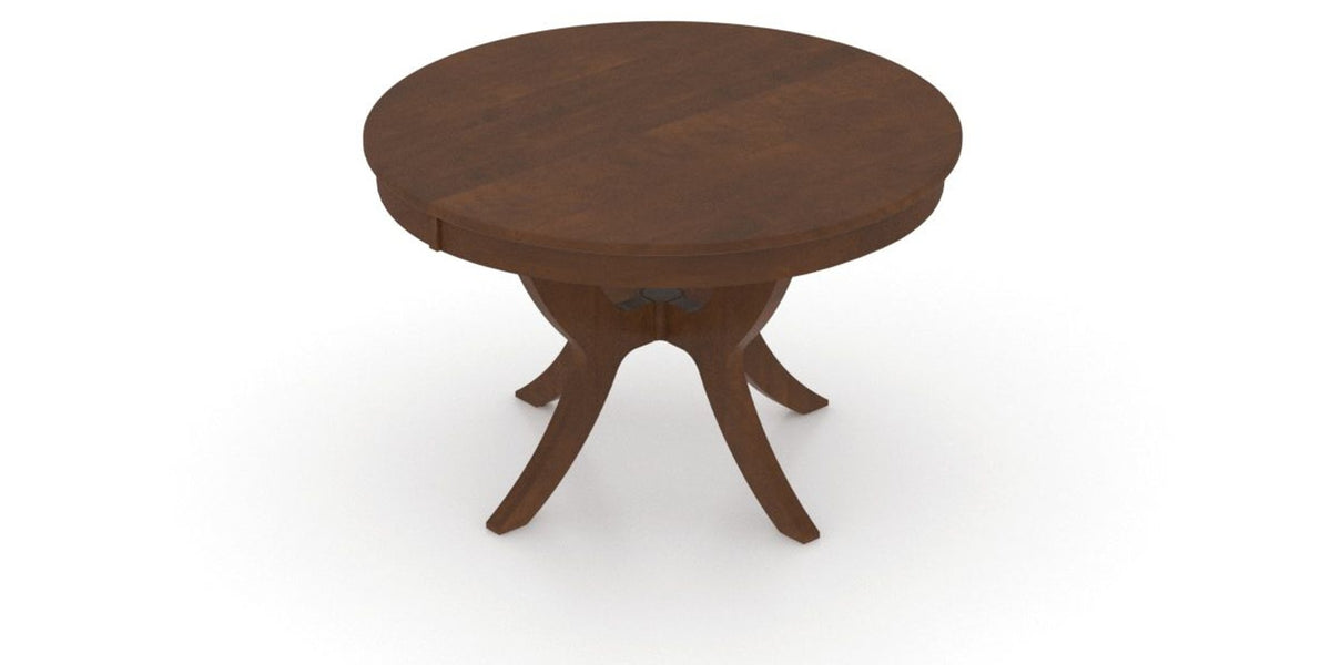 Canadel Round Dining Table 4848 with SI Base in 19 Cognac Washed, view from above