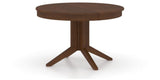 Canadel Round Dining Table 4848 with XQ Base in 19 Cognac Washed, three-quarter view