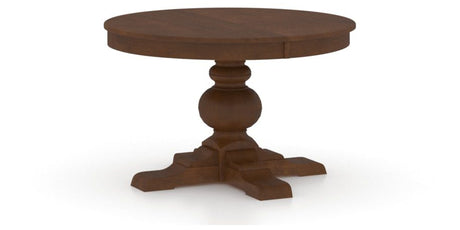Canadel Round Dining Table 4848 with XT Base in 19 Cognac Washed, three-quarter view