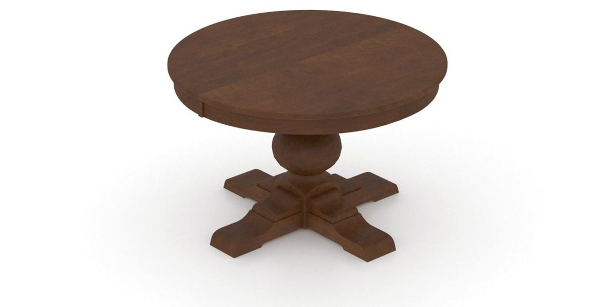 Canadel Round Dining Table 4848 with XT Base in 19 Cognac Washed, view from above