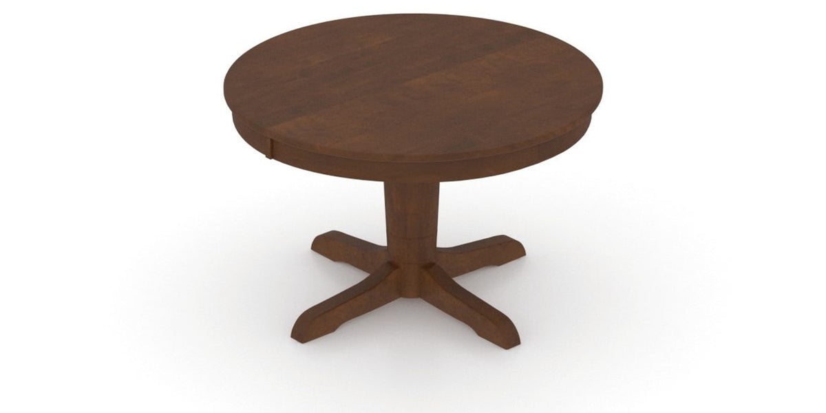 Canadel Round Dining Table 4848 with YY Base in 19 Cognac Washed, view from above
