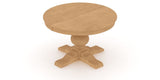 Canadel Round Dining Table 4848 with XT Base in 20 Caramel Washed, view from above