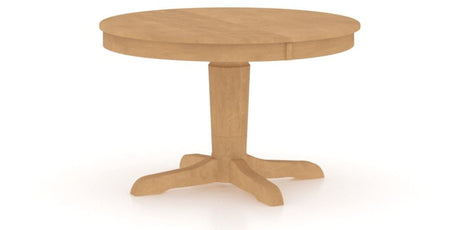 Canadel Round Dining Table 4848 with YY Base in 20 Caramel Washed, three-quarter view
