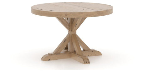 Canadel Loft Round Dining Table 4848 in 20 Caramel Washed, three-quarter view