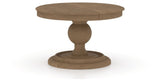 Canadel Round Dining Table 4848 with HQ Base, A Edge in 25 Pecan Washed, three-quarter view