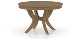 Canadel Round Dining Table 4848 with SI Base in 25 Pecan Washed, three-quarter view