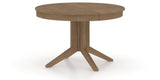 Canadel Round Dining Table 4848 with XQ Base in 25 Pecan Washed, three-quarter view