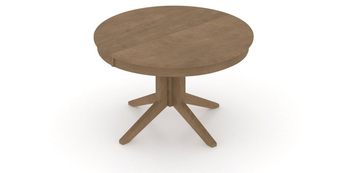 Canadel Round Dining Table 4848 with XQ Base in 25 Pecan Washed, view from above